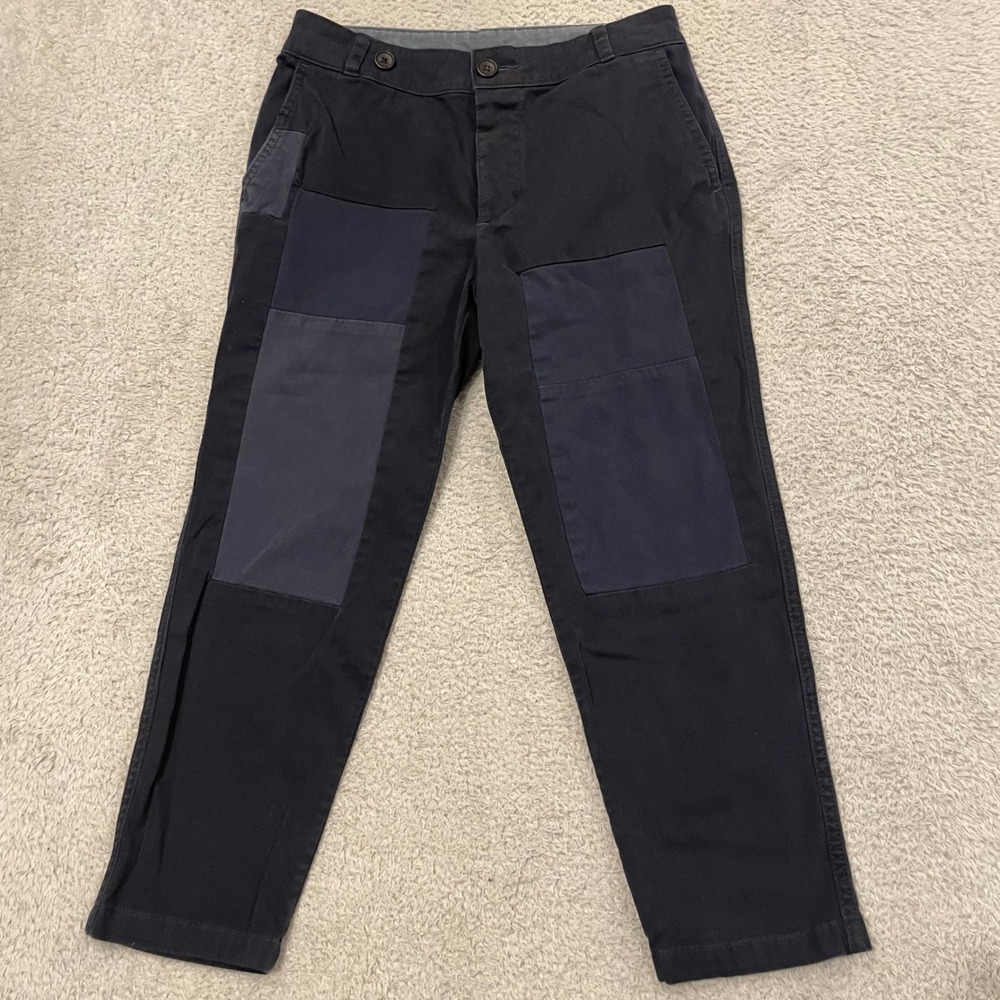 James Perse Standard Patchwork Utility Pants Women 26 Navy Cropped Tapered